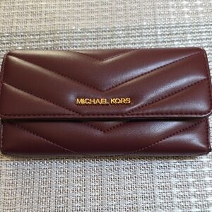 Michael Kors Burgundy Quilted Wallet